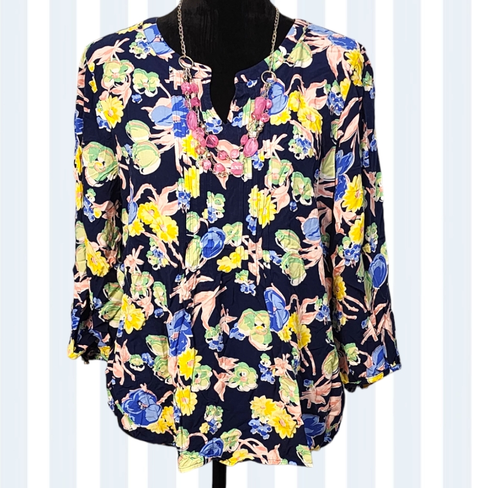 TALBOTS PETITE XL 3/4 Sleeve Blouse Top,  Shirt
